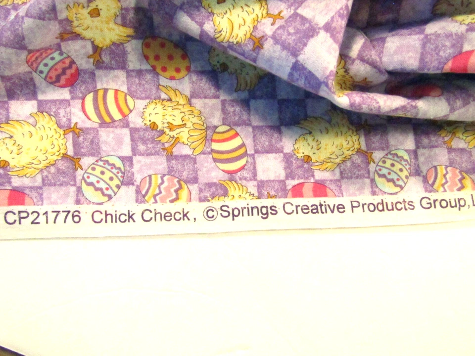 Easter Fabric Chick Check Mini Print Springs Creative CP21776 - 3 Cuts Washed - Image 4 of 4