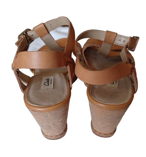 NEW Other Clarks Narrative Women's Tan Leather Strappy Sandals UK 7.5 - Picture 4 of 5