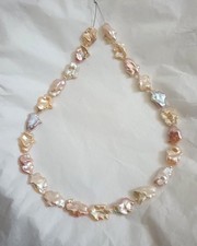 FRESHWATER BAROQUE KESHI PEARL 10-15x17-20MM FREEFORM BEADS - 15.75" - 5597E