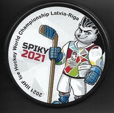 Eishockey Puck  SPIKY    WM 2021 RIGA LETTLAN...