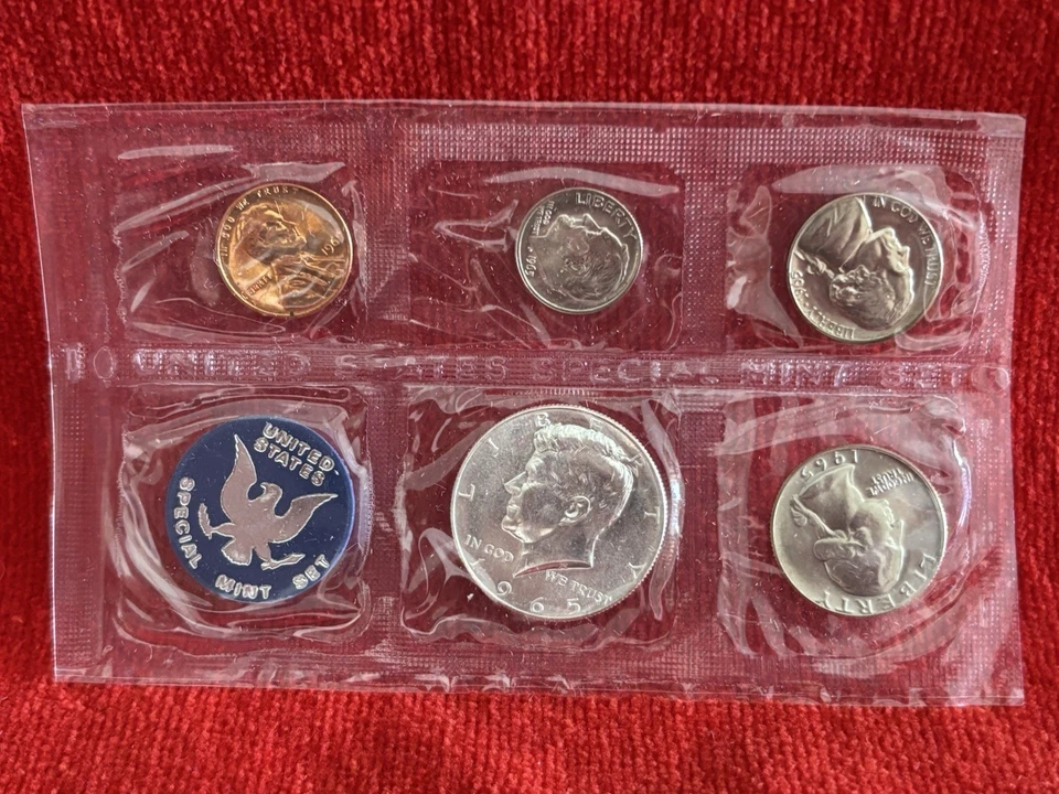 1965 - Juego de monedas de prueba especial de acuñación de Estados Unidos en sobre original Foto 4 de 4