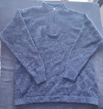 Men's Woolrich Deep Navy Wool Vintage Sweater Size Large Has Flaw