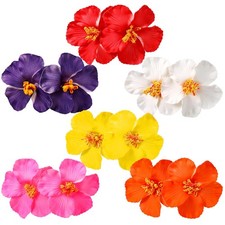 6 Pack Hawaiian Flower Hair Clips for Women 4.7 x 2.7 Inch Plumeria Hibiscus ...