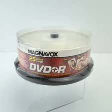 Magnavox DVD+R Blank Discs Sealed 25 Pack DVD +R 16x 4.7 GB 120 Min Video NEW