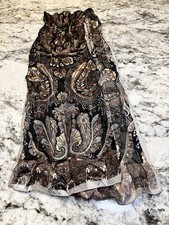 100 Silk Unbranded Paisley Scarf 10x50 Sheer Chic Bohemian Maximalist Artsy