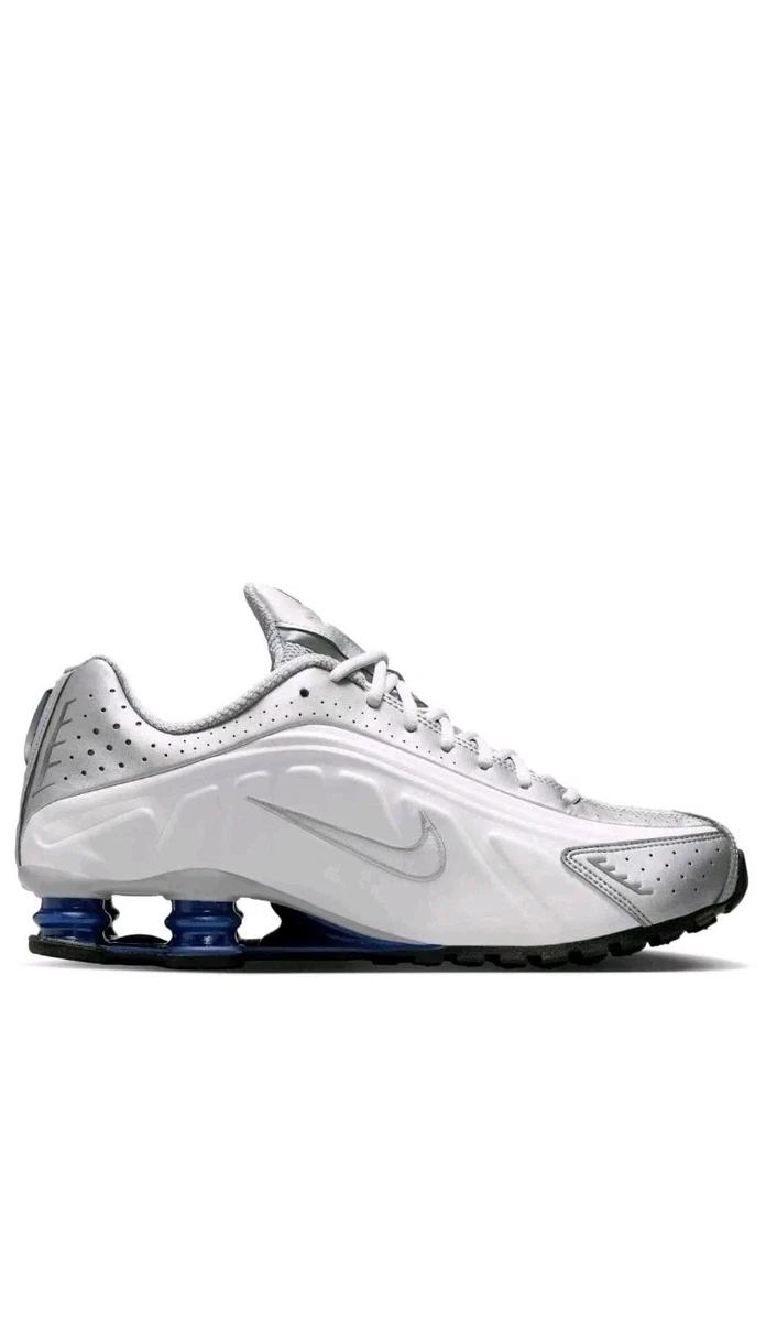 Nike Shox R4 Metallic Silver Deep Royal Blue for Sale