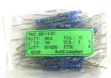 XICON 282-1.0-RC METAL OXIDE RESISTOR 1E 5% LOT OF 100 Total Resistors