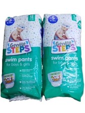 2 NEW GENTLE STEPS SWIM PANTS FOR BOYS GIRLS 12 PANTS SIZE SMALL 16-26 LBS