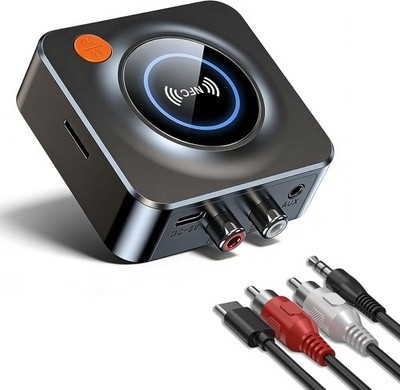Bluetooth Receiver for Home Stereo, AUX RCA to Bluetooth Adapter | NFC