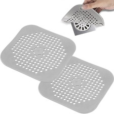 2 Pack Square Drain Hair Catcher Silicone Bathroom Drain Cover Bathtub Drain Sto