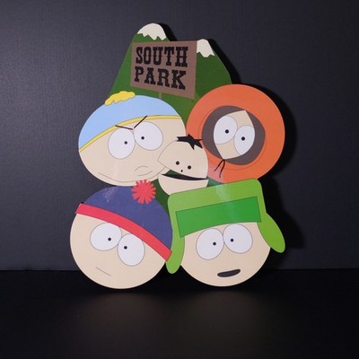 South Park Comedy Central 1997 Wall Plaque w/ Cartoon, Stan, Kenny, Kyle & Ike