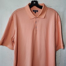Bad Birdie Polo Shirt Mens XL Pink Geometric Pima Cotton Performance Golf