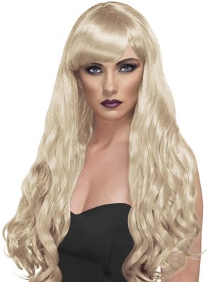 Desire blond - Kostüm Perücke für Fasching - Lange gewellte Frisur für Divas,