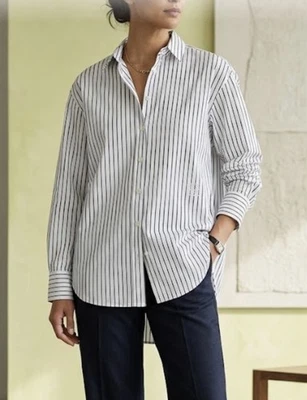 Toteme Washed Cotton Striped Oversized Shirt Size 36 US S