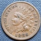 1886 Type 1 Indian Head Cent 1c XF+ #97934
