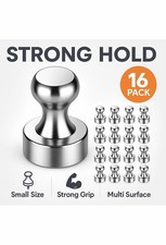 Strong Fridge Magnets 16 Pack Push Pin for Refrigerator Whiteboard Office Small