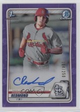 2020 Bowman Chrome Prospect Purple Refractor /250 Chandler Redmond Auto 1dm4