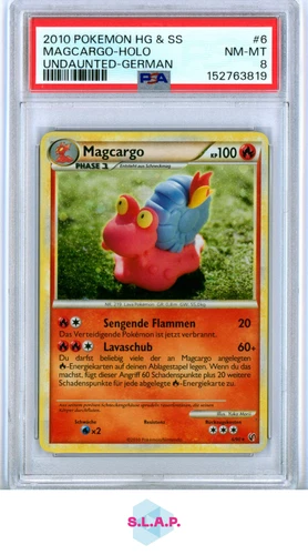 MAGCARGO POKEMON HG&SS UNDAUNTED HOLO GER 6 2010 PSA 8