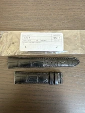 Patek Philippe matte black croc 19x16mm strap new