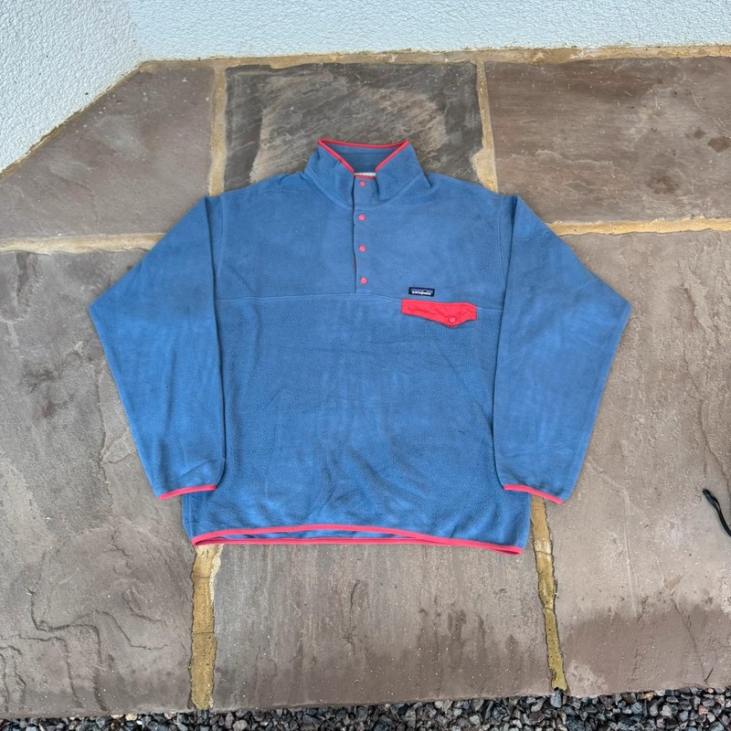Vintage 90’s 00’s Gris Patagonia Snap-T Sudadera Polar Jersey