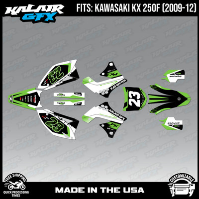 Graphics Kit for Kawasaki KX250F (2009-2012) KX 250F Evader Series - Green
