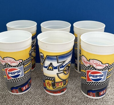 Lot 6 Pepsi Nascar Richard Petty Collectible 32oz Plastic Soda Cup #43 Winston