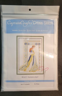 New Captain Crafts Cross Stitch Kit RA412 Autumn Angel Fabric Thread Instruction