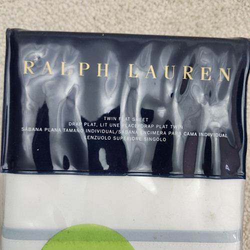 Ralph Lauren Twin Flat Sheet Palmer Percale Oxford Blue White - Picture 2 of 5