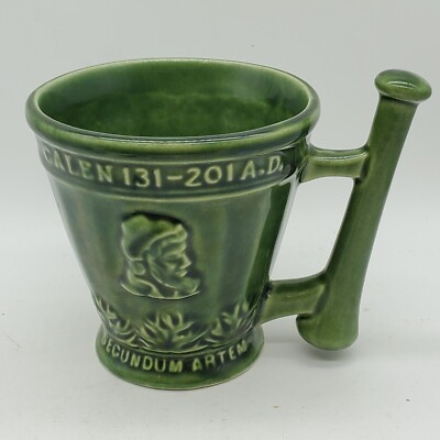 Schering Mortar & Pestle Ceramic Mug RX Galen Pharmacy Cup Vintage Medical 