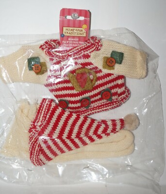 6 sets of Bear clothes homespun traditions sweater with hat & scarf for 8'' bear