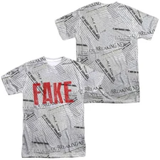Fake News Unisex Adult Halloween Costume T Shirt (Front/Back), S-3XL