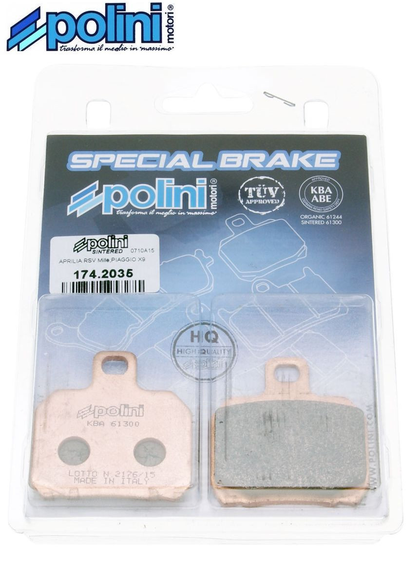Kit plaquettes frein arrière Polini métal fritté Yamaha Majesty 180 Maxter 125