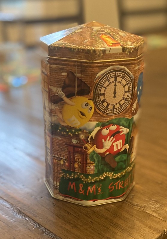 M&M's Christmas Village Series Clock Tower #10 Tin Canister 2000 Vintage Limited