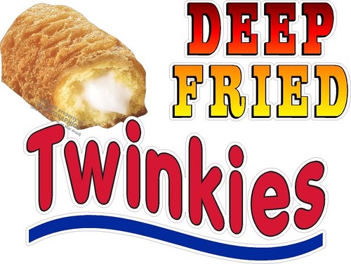 DEEP FRIED TWINKIES VINYL DECAL (CHOOSE SIZE) CONCESSION STAND BOARDWALK - Picture 1 of 6
