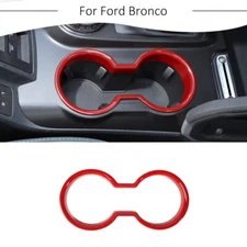 Front Console Water Cup Holder Frame Cover Trim Decor For Ford Bronco 2021+ Red