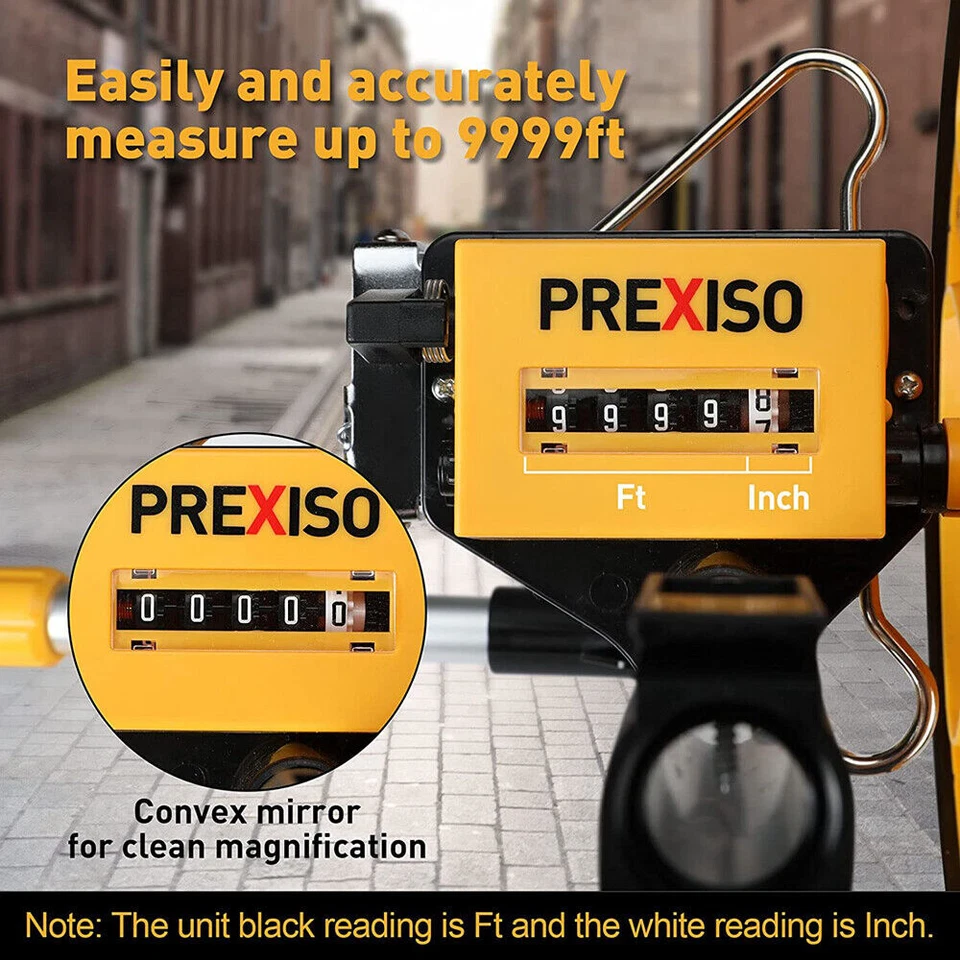 Rueda métrica de distancia plegable PREXISO 9999 pies cinta métrica 16 pies/5 m, con bolsa Foto 3 de 4