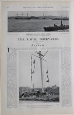 1901 Print Royal Dockyards Keyham Naval Barracks Steam Factory Train Basin