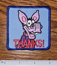 Burro púrpura ¡Gracias! Parche de animales de dibujos animados de hierro de premio