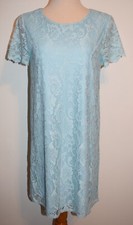 New Juicy Couture Dress Aqua Floral Lace Shift Medium