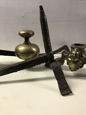 Paire De Chenêts Antiques Français Du 17Ème Siècle