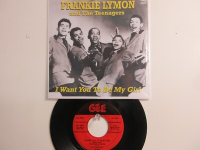 💥FRANKIE LYMON & THE TEENAGERS HIT 45 + PICTURE [I WANT YOU TO MY