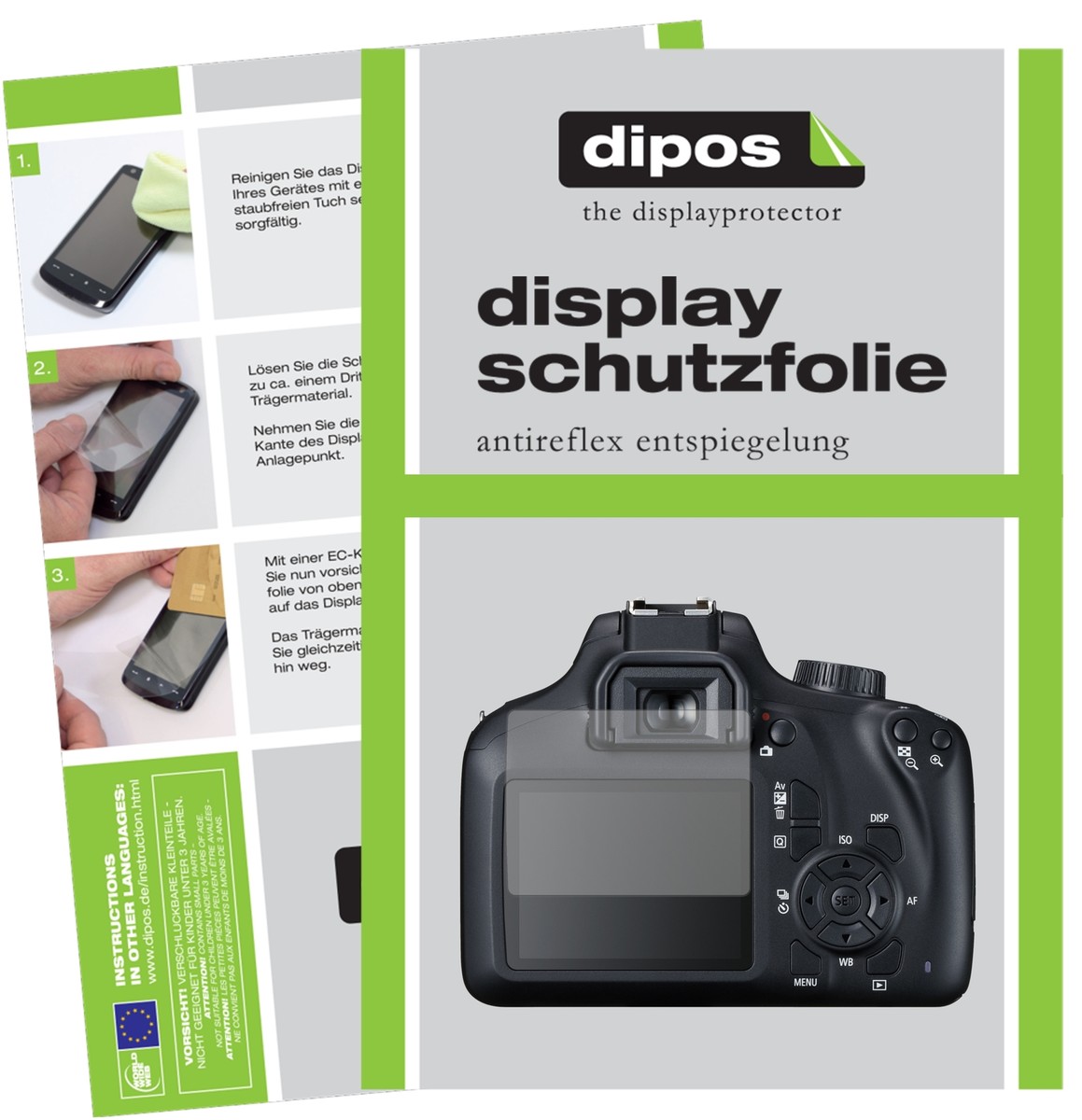Dipos Displayschutzfolie Für Canon EOS 1DX – Kristallklar, Kratzfest & Blasenfrei