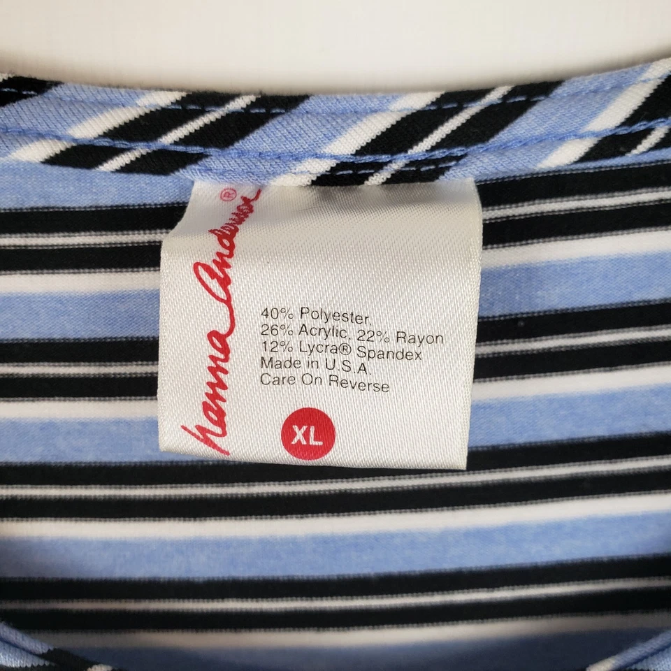 Vestido recto Hanna Andersson sin mangas azul a rayas tejido sin mangas para mujer talla XL  Foto 4 de 4