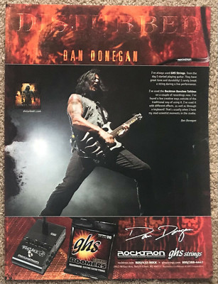 DAN DONEGAN - ROCKTRON / GHS STRINGS 2010 Full page USA magazine ad DISTURBED