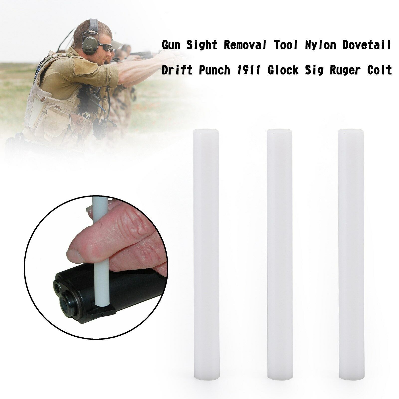 3X Gun Sight Removal Tool Nylon Dovetail Drift Punch 1911 Glock Sig Ruger Colt eBay