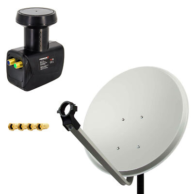 PremiumX SAT Anlage 60cm Satellitenschüssel Spiegel Satelliten Antenne Twin LNB