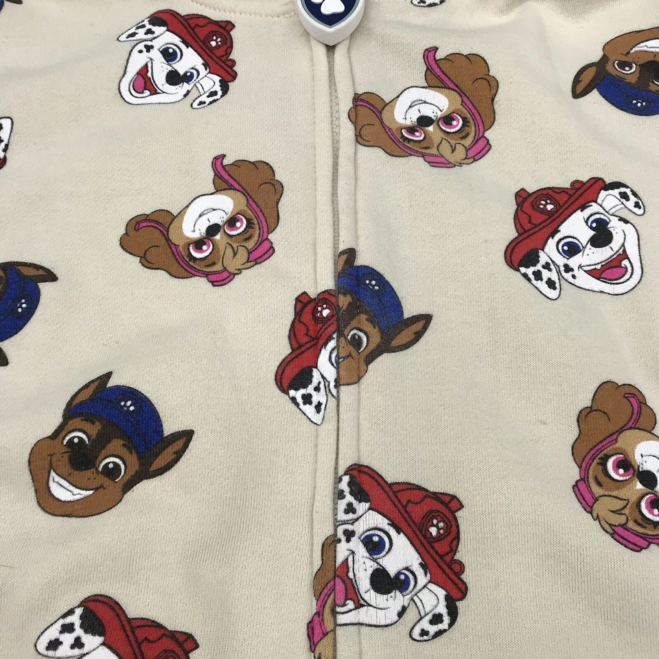 Paw Patrol 卫衣 连帽衫 儿童 棕褐色 带爪子巡逻印花 全拉链 尺寸 7 全新无标签 — 第 4/4 张图片
