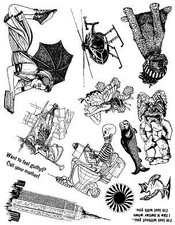 Unmounted Rubber Stamp Plate, Unmounted/Uncut Pink Rubber Stamps