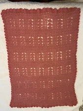 Handmade, Crocheted Rose Afagan Lap Blanket, Throw child/adult 34x37.