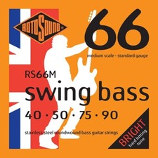 NEW - Rotosound Swing Bass 66 Steel Medium Scale Bass Strings, 40-90 - RS66M